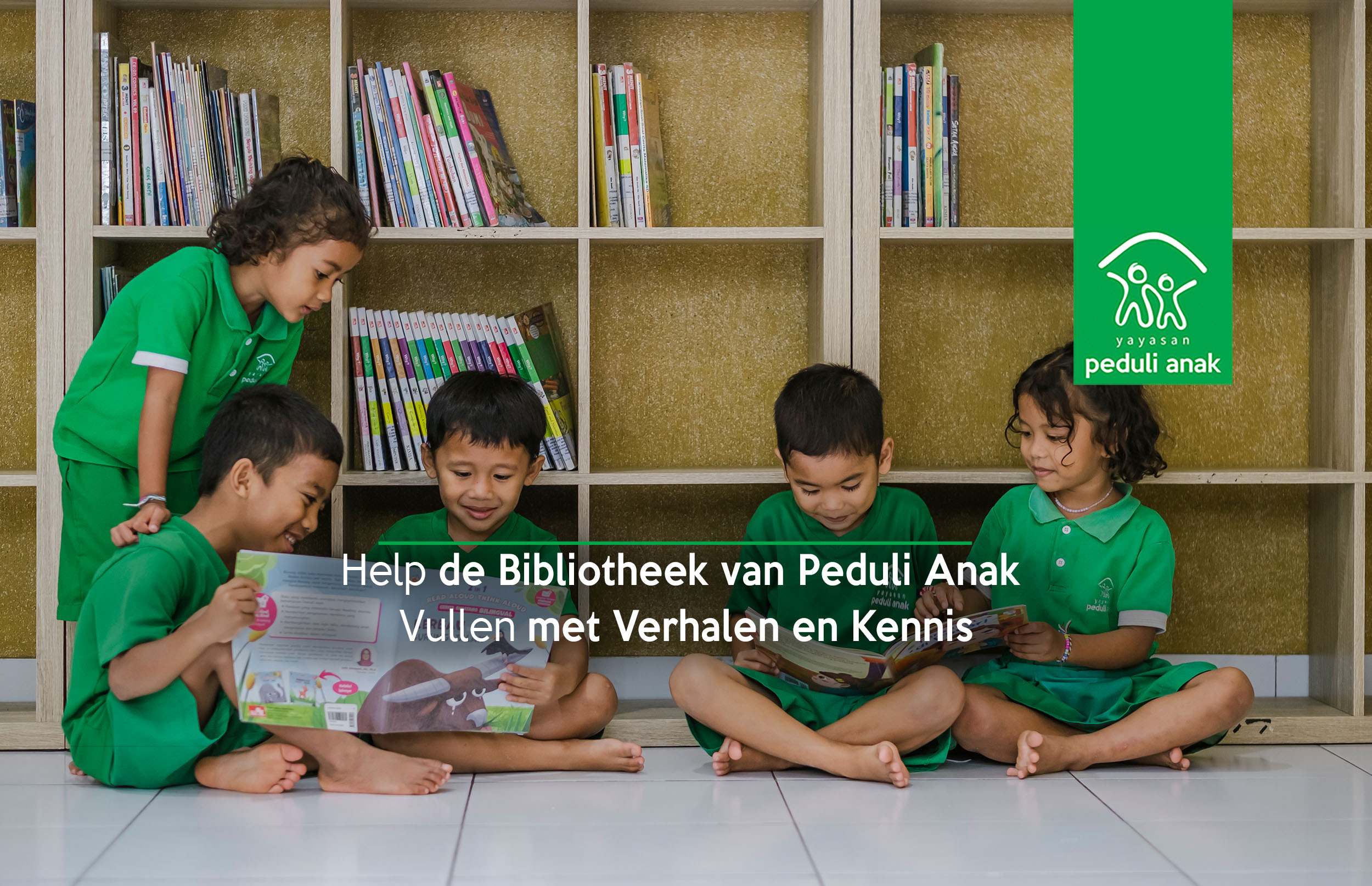 Help de Bibliotheek van Peduli Anak Vullen met Verhalen en Kennis