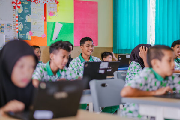 Students at Peduli Anak Take Semester Exams